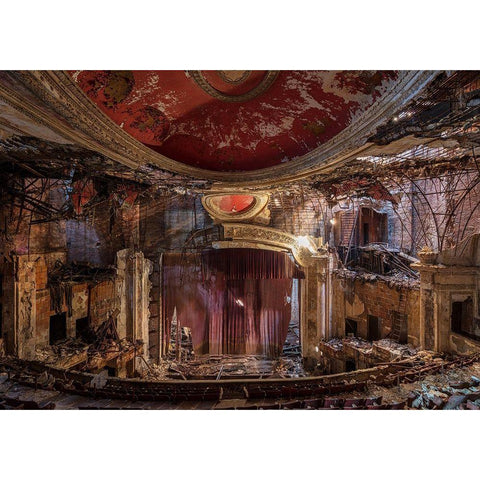 Abandoned Theatre, New Jersey (I) Black Modern Wood Framed Art Print by Berenholtz, Richard