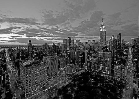 Chelsea and Midtown Manhattan_BN Black Ornate Wood Framed Art Print with Double Matting by Berenholtz, Richard