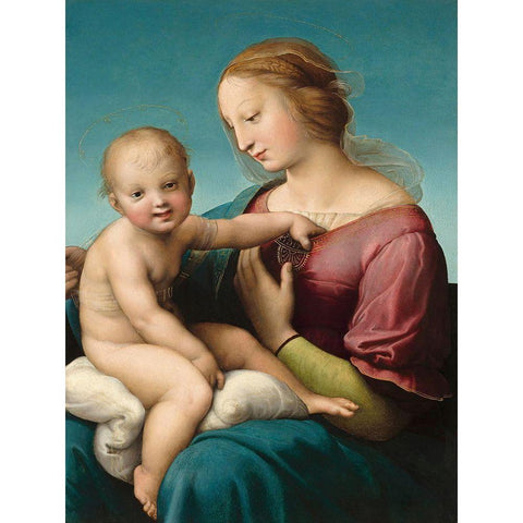 The Niccolini-Cowper Madonna White Modern Wood Framed Art Print by Raffaello