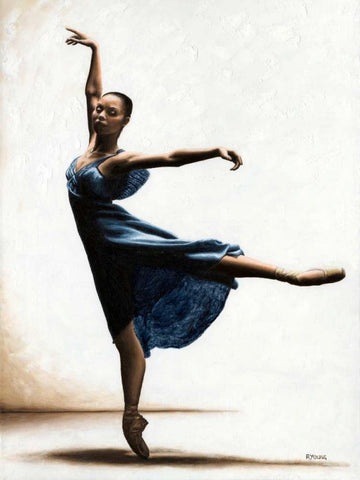 Refined Grace White Modern Wood Framed Art Print with Double Matting by Young, Richard