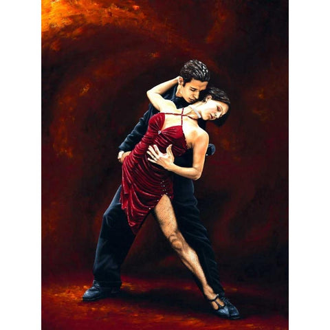 The Passion of Tango White Modern Wood Framed Art Print by Young, Richard