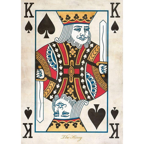 King of Spades White Modern Wood Framed Art Print by Sandro, Ferrari