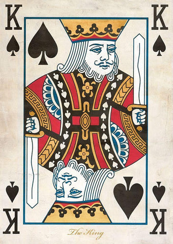 King of Spades Black Ornate Wood Framed Art Print with Double Matting by Sandro, Ferrari