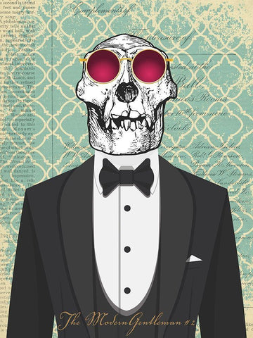 The Modern Gentleman #2 Black Ornate Wood Framed Art Print with Double Matting by Steven, Hill