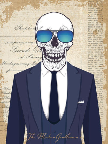 The Modern Gentleman #3 Black Ornate Wood Framed Art Print with Double Matting by Steven, Hill