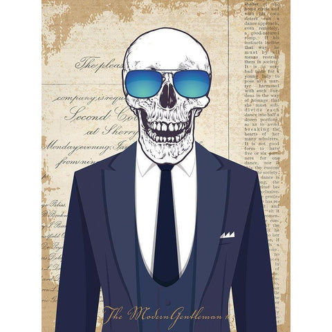 The Modern Gentleman #3 White Modern Wood Framed Art Print by Steven, Hill