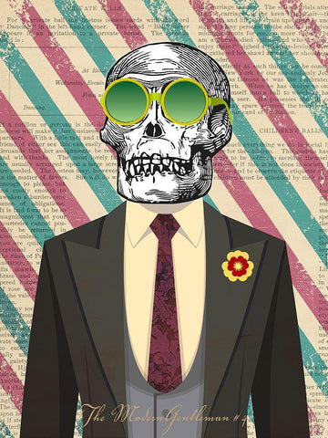 The Modern Gentleman #4 Black Ornate Wood Framed Art Print with Double Matting by Steven, Hill