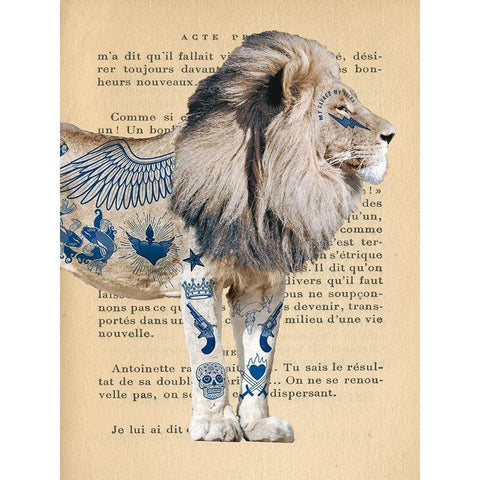 Tattooed Savannah II Gold Ornate Wood Framed Art Print with Double Matting by Hill, Steven