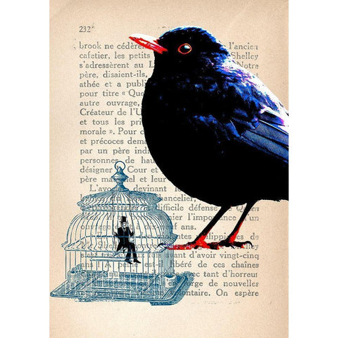 Cage a lhomme Black Modern Wood Framed Art Print by Stef, Lamanche