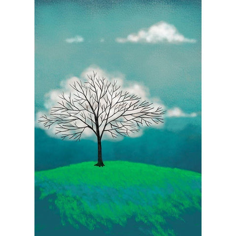 Tree of Clouds White Modern Wood Framed Art Print by Lamanche, Stef