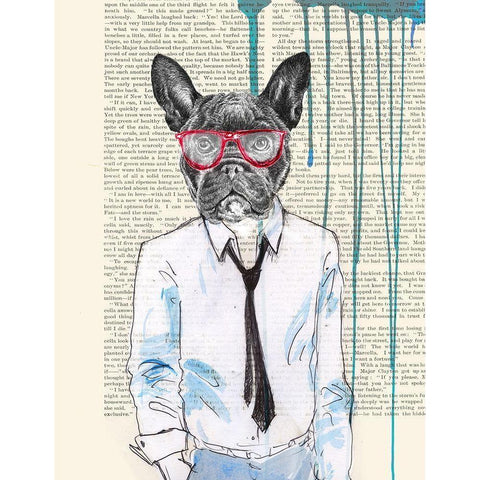 Gentleman Black Modern Wood Framed Art Print with Double Matting by Matt, Spencer