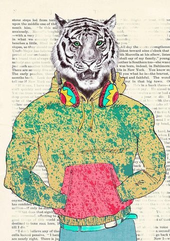 Sporty Guy White Modern Wood Framed Art Print with Double Matting by Matt, Spencer