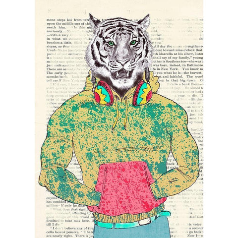 Sporty Guy White Modern Wood Framed Art Print by Matt, Spencer