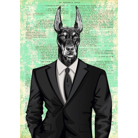 Distinguished Gentleman Black Modern Wood Framed Art Print by Matt, Spencer