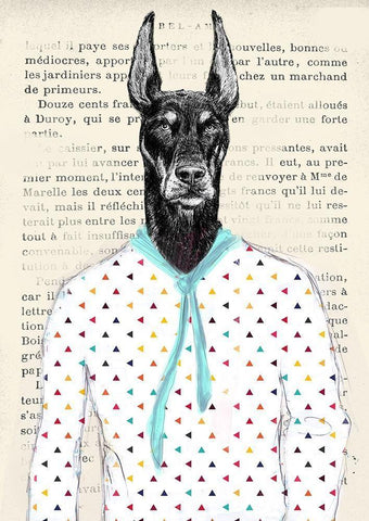 Modern Dandy Black Ornate Wood Framed Art Print with Double Matting by Matt, Spencer