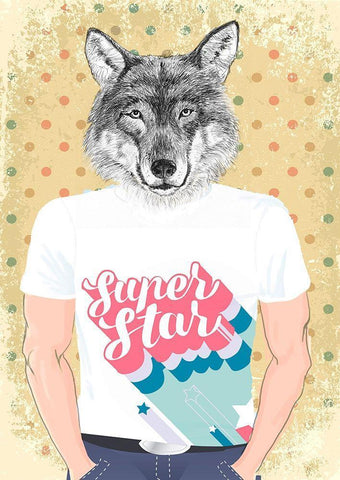 Super Star White Modern Wood Framed Art Print with Double Matting by Matt, Spencer