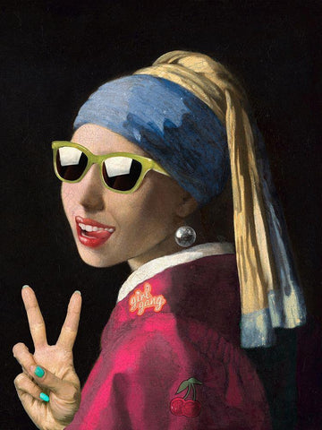 Leisure Time-The Girl White Modern Wood Framed Art Print with Double Matting by Spencer, Matt