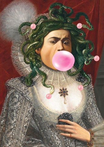 Leisure Time-Medusa White Modern Wood Framed Art Print with Double Matting by Spencer, Matt