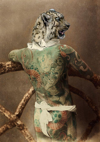 Traditional Tattoo I White Modern Wood Framed Art Print with Double Matting by Spencer, Matt