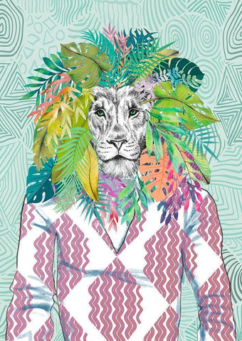 King of the Jungle Black Ornate Wood Framed Art Print with Double Matting by Spencer, Matt