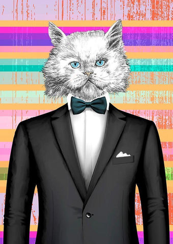 The Gentleman Black Ornate Wood Framed Art Print with Double Matting by Spencer, Matt