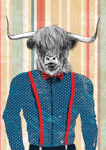 Rough Guy White Modern Wood Framed Art Print with Double Matting by Spencer, Matt