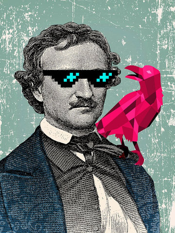 Edgar Black Ornate Wood Framed Art Print with Double Matting by Spencer, Matt