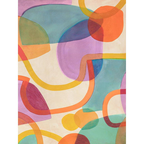 Laughter II White Modern Wood Framed Art Print by Roja, Steve