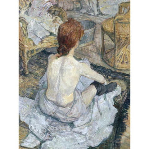 Rousse Black Modern Wood Framed Art Print by de Toulouse-Lautrec, Henri