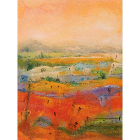 Country village I Black Modern Wood Framed Art Print by Marzari, Tebo