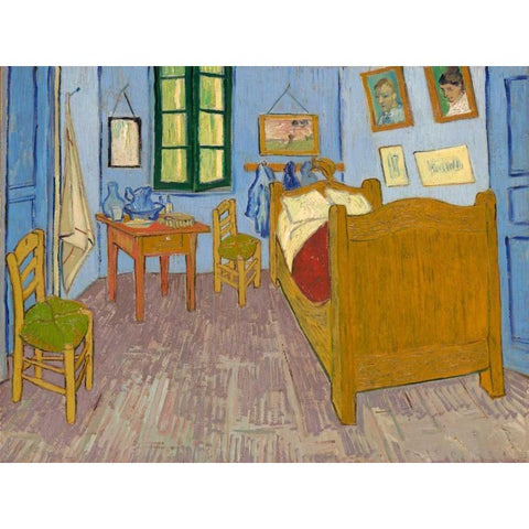 Van Goghs Bedroom at Arles Gold Ornate Wood Framed Art Print with Double Matting by Van Gogh, Vincent