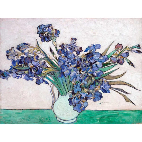 Irises White Modern Wood Framed Art Print by Van Gogh, Vincent