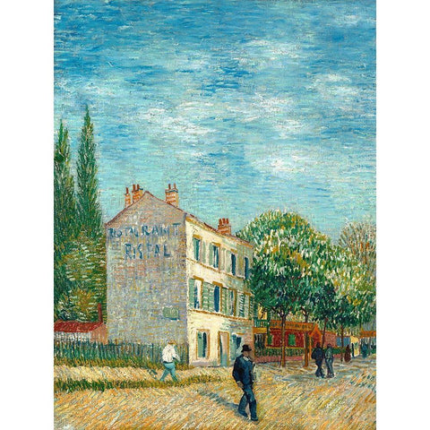 The Rispal Restaurant in AsniÃ©res White Modern Wood Framed Art Print by Vincent, van Gogh