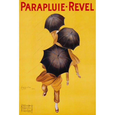 Parapluie-Revel 1922 Black Modern Wood Framed Art Print with Double Matting by Cappiello, Leonetto