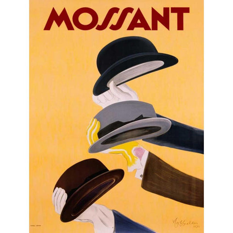 Mossant 1938 Black Modern Wood Framed Art Print with Double Matting by Cappiello, Leonetto