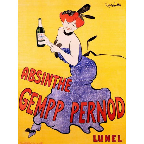 Absinthe Gempp Pernod 1903 Black Modern Wood Framed Art Print with Double Matting by Cappiello, Leonetto