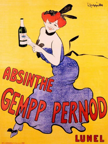 Absinthe Gempp Pernod 1903 White Modern Wood Framed Art Print with Double Matting by Cappiello, Leonetto