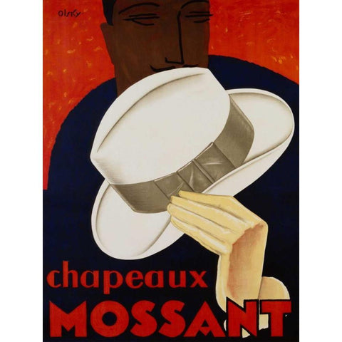 Chapeaux Mossant 1928 Black Modern Wood Framed Art Print by Olsky