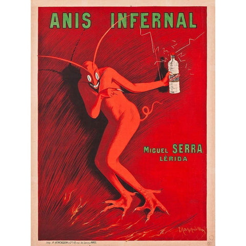 Anis Infernal White Modern Wood Framed Art Print by Cappiello, Leonetto