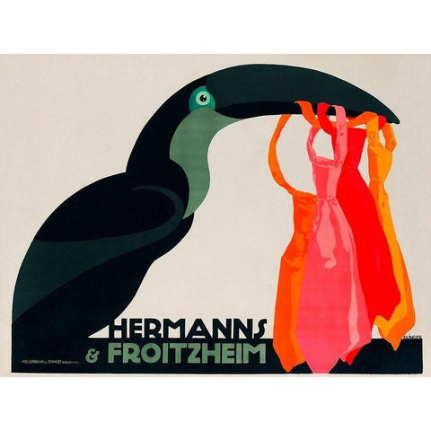 Hermanns and Froitzheim White Modern Wood Framed Art Print by Klinger, Julius