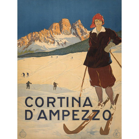 Cortina, 1920 Black Modern Wood Framed Art Print with Double Matting by Anonymous