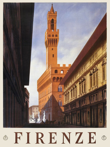 Firenze, 1938 White Modern Wood Framed Art Print with Double Matting by Anonymous