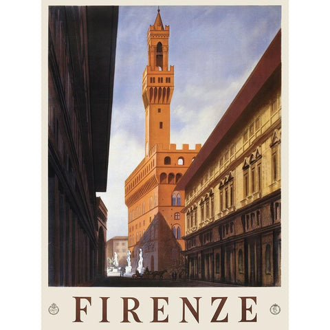 Firenze, 1938 Black Modern Wood Framed Art Print with Double Matting by Anonymous