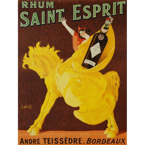 Rhum Saint Esprit 1919 Black Modern Wood Framed Art Print with Double Matting by Spring, J.