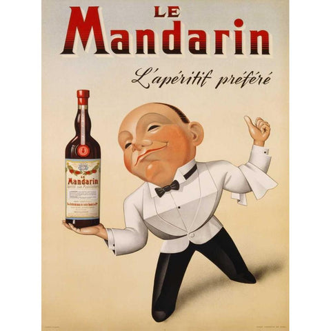 Le Mandarin Lâ€™Aperitif Prefere 1932 Gold Ornate Wood Framed Art Print with Double Matting by Anonymous