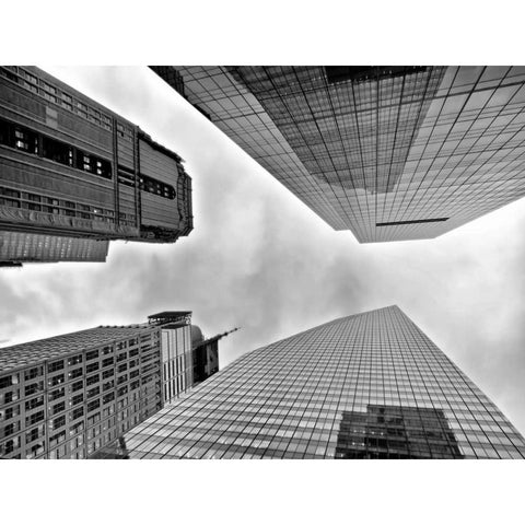 Urban View, NYC Black Modern Wood Framed Art Print with Double Matting by Ratsenskiy, Vadim
