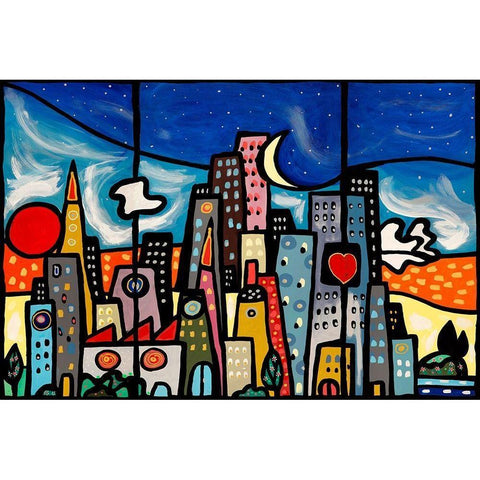 Quando soffia il vento Black Modern Wood Framed Art Print with Double Matting by Wallas