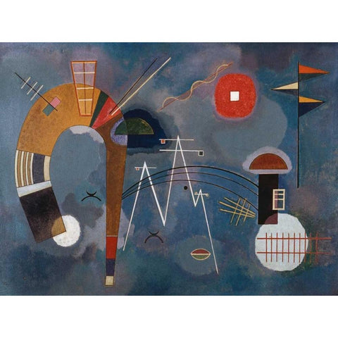 Round and Pointed Black Modern Wood Framed Art Print with Double Matting by Kandinsky, Wassily