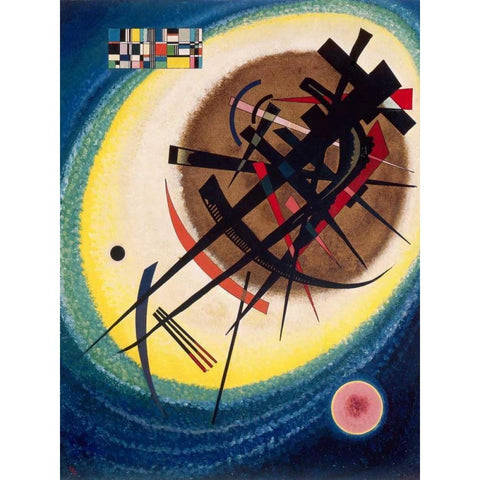 The Bright Oval Black Modern Wood Framed Art Print with Double Matting by Kandinsky, Wassily