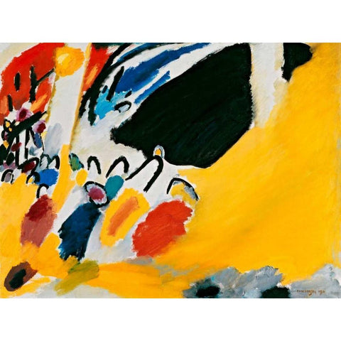 Impression III (Concert) White Modern Wood Framed Art Print by Kandinsky, Wassily